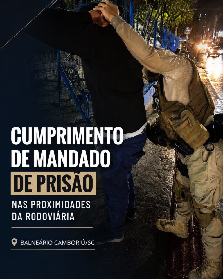 POLÍCIA MILITAR CUMPRE MANDADO DE PRISÃO POR TRÁFICO DE DROGAS EM BALNEÁRIO CAMBORIÚ