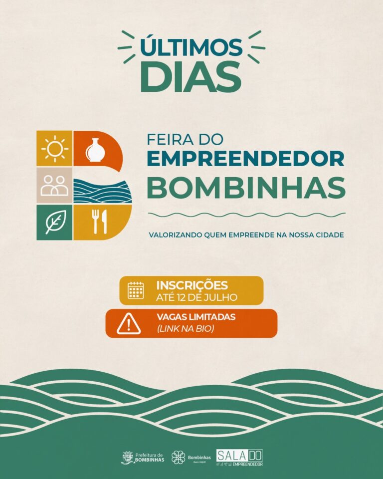Últimos dias para se inscrever como expositor na Feira do Empreender de Bombinhas!