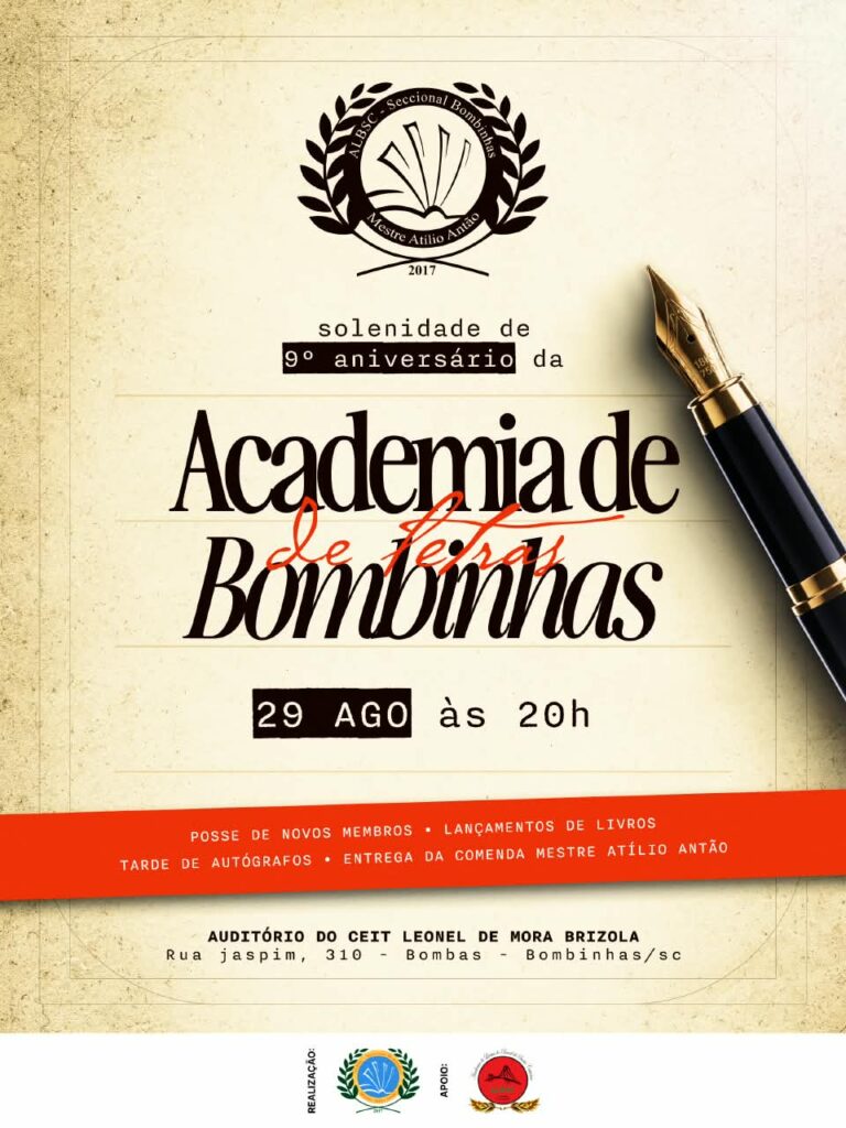 Academia de Letras de Bombinhas celebra nove anos com posse de novos imortais e lançamento de livros academia-de-letras-de-bombinhas-celebra-nove-anos-com-posse-de-novos-imortais-e-lancamento-de-livros