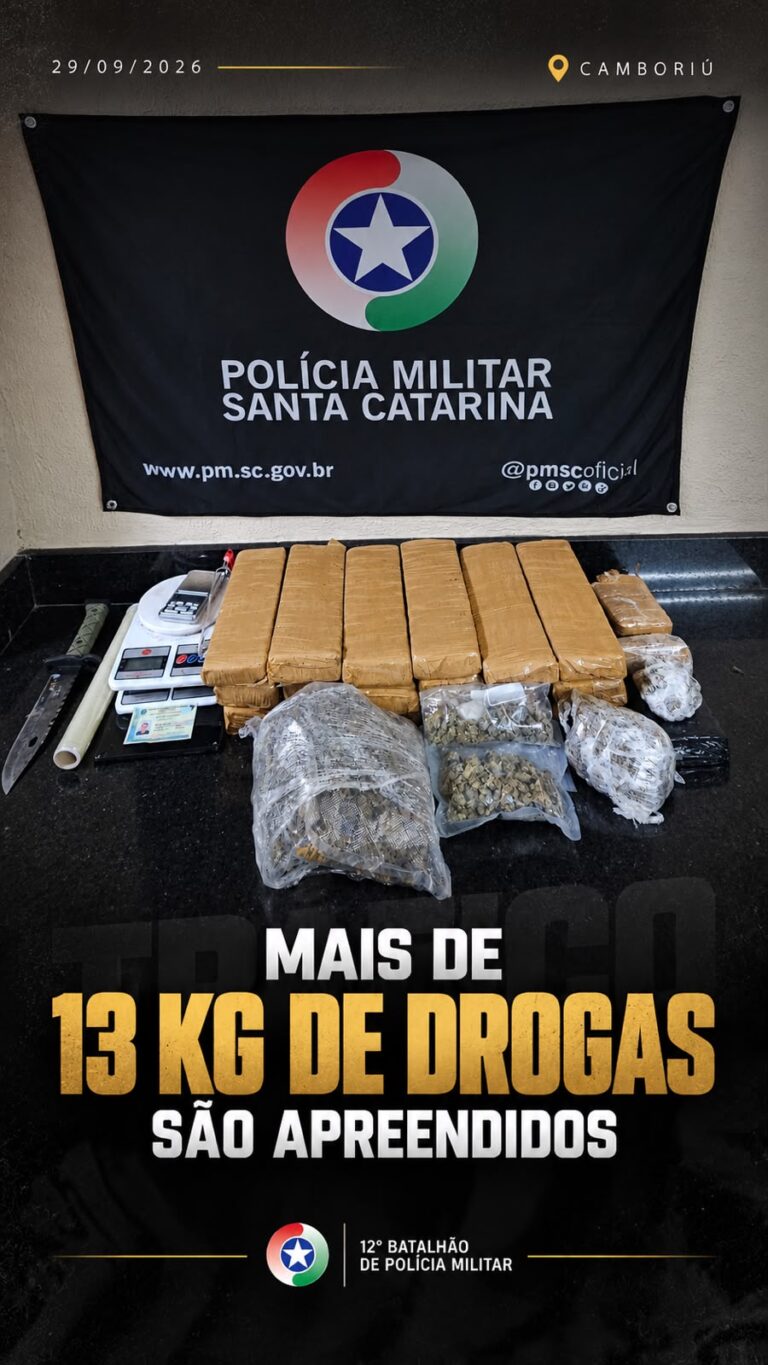 PM apreende mais de 13 quilos de drogas durante ação em Camboriú pm-apreende-mais-de-13-quilos-de-drogas-durante-acao-em-camboriu
